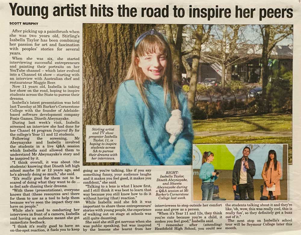 Young artist hits the road to inspire her peers - Courier Mail